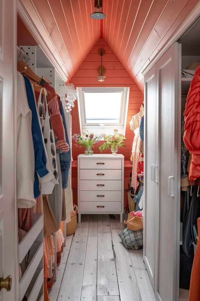 Corner Attic Closets: Making Use of Slanted Space