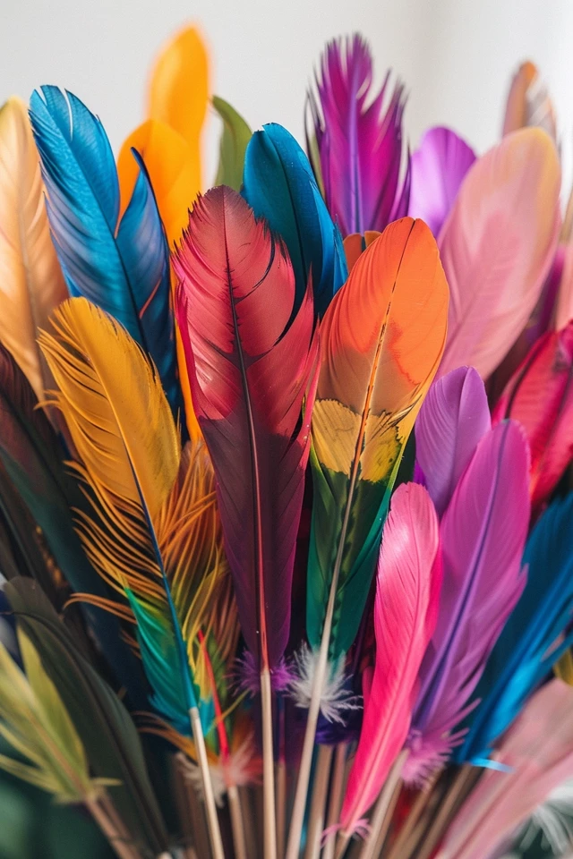 Stamped Message Feathers