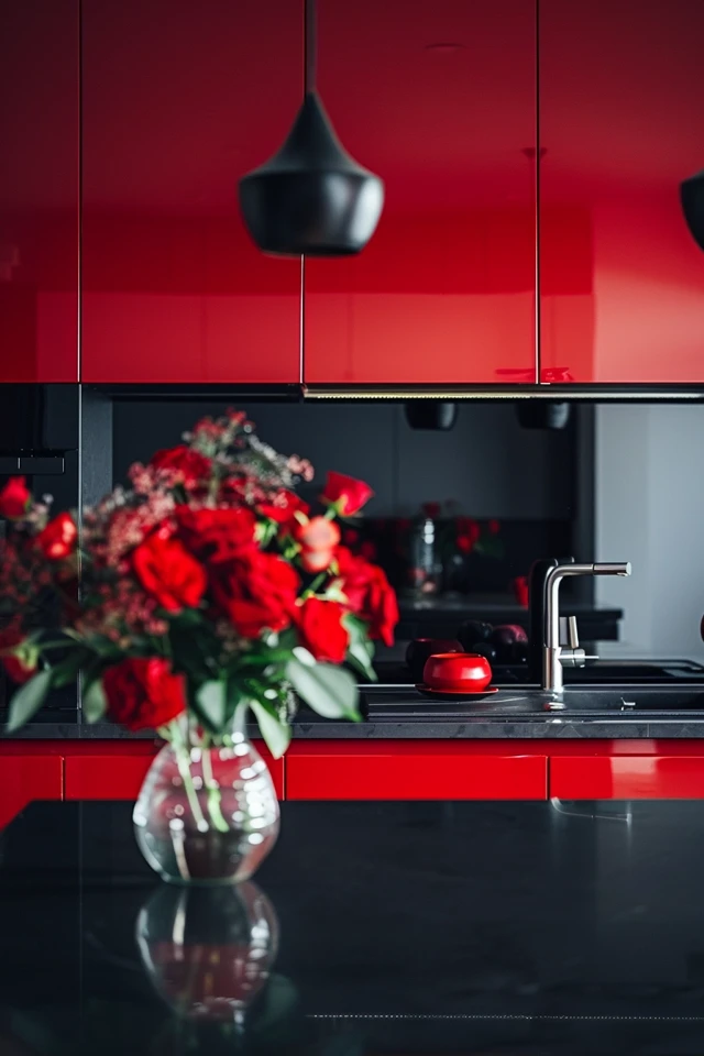 Rustic Red and Black Kitchen Vibes