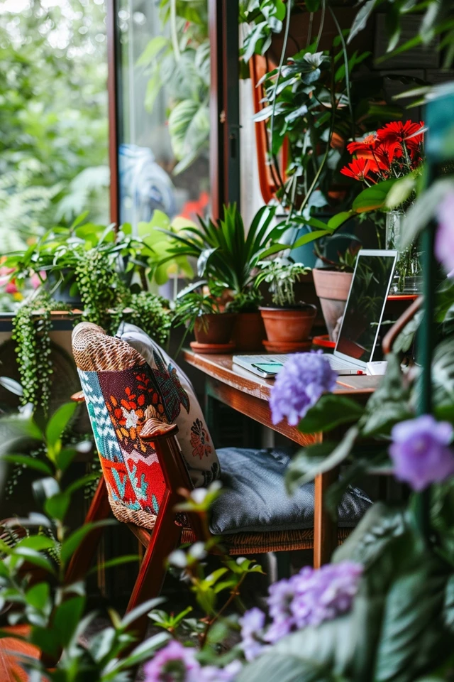 Balcony Decor for an Outdoor Office