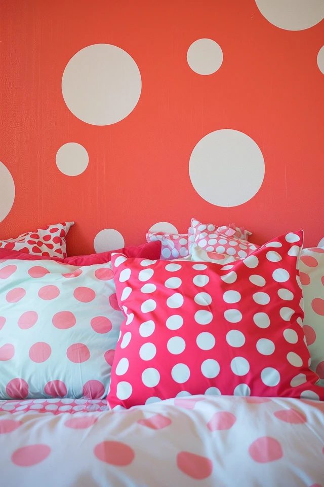 Embrace the Whimsy of Polka Dot Walls in Various Room Settings