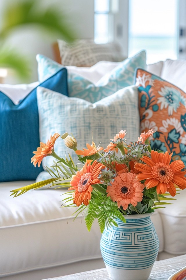 Furniture, Fabrics, and Patterns for Coastal Living
