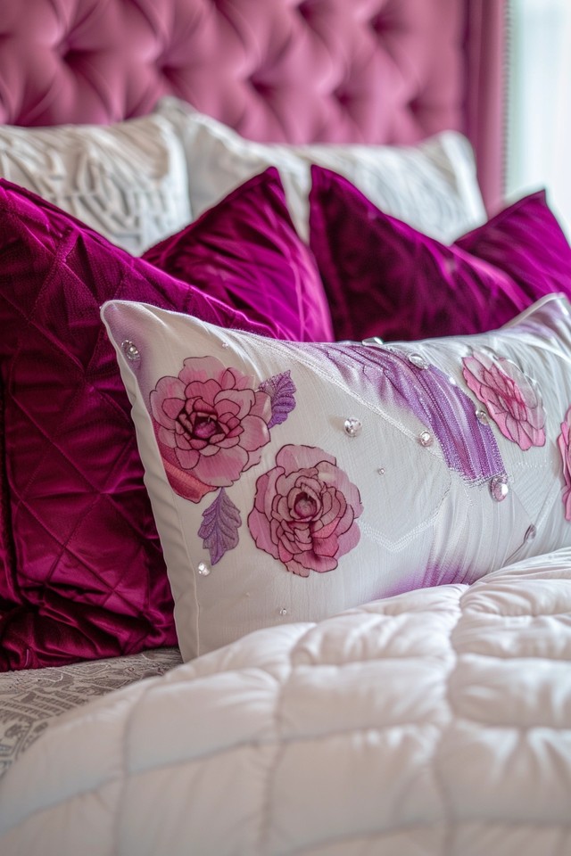 Bed Framing with Mirrored Nightstands
