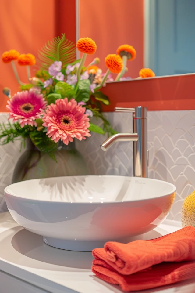 Modern Farmhouse Powder Room with Pedestal Sink