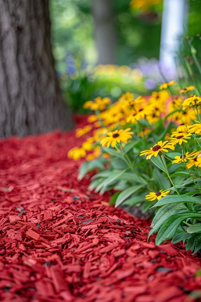 Creative Red Mulch Landscaping Ideas