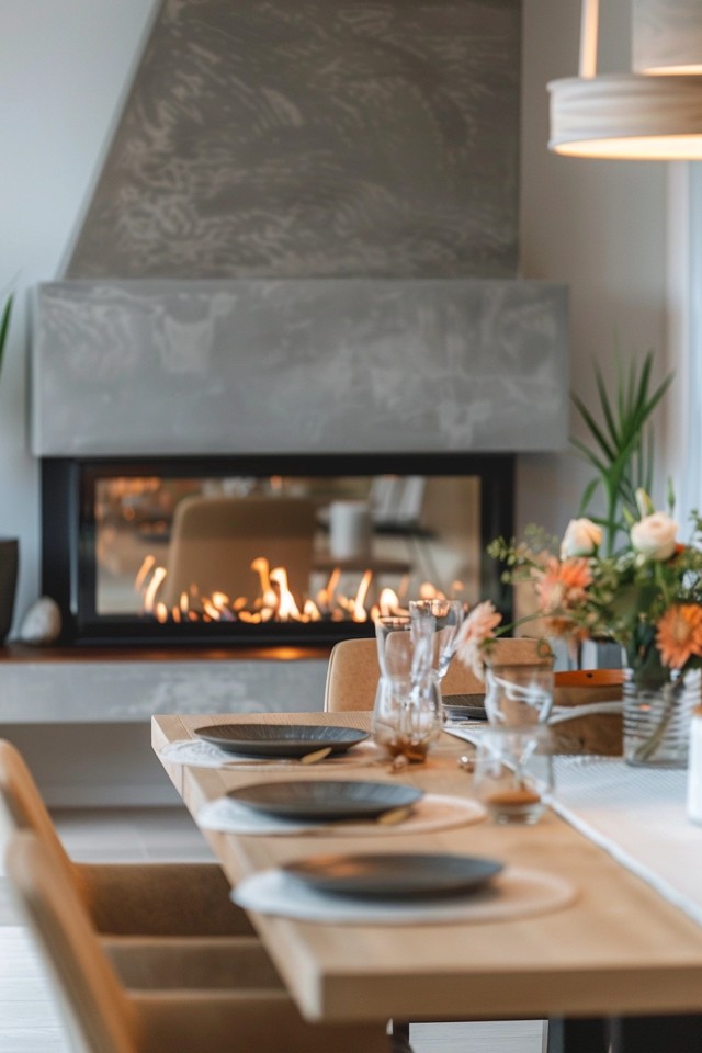 Dining Room Fireplace Decorating Tips
