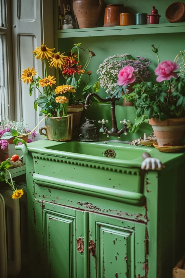 Modern Twist on Dry Sink Decor
