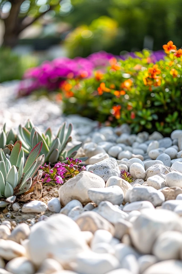 Brighten Your Yard: White Rock Garden Ideas - photo 2