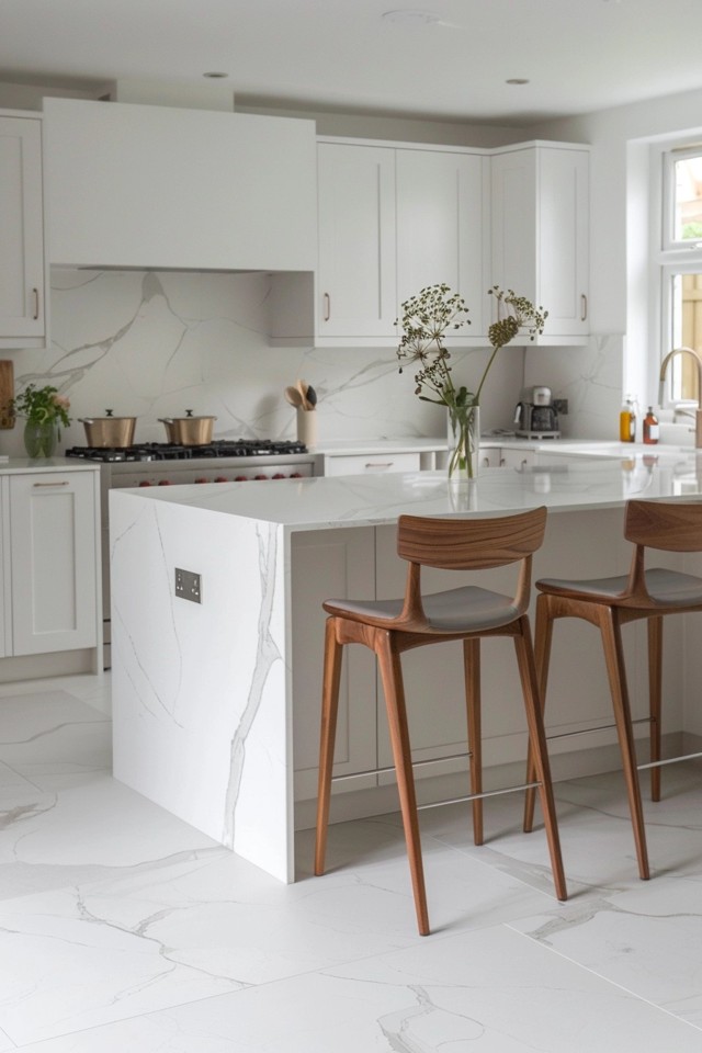 White Kitchen Floor Tile Ideas for Modern Homes