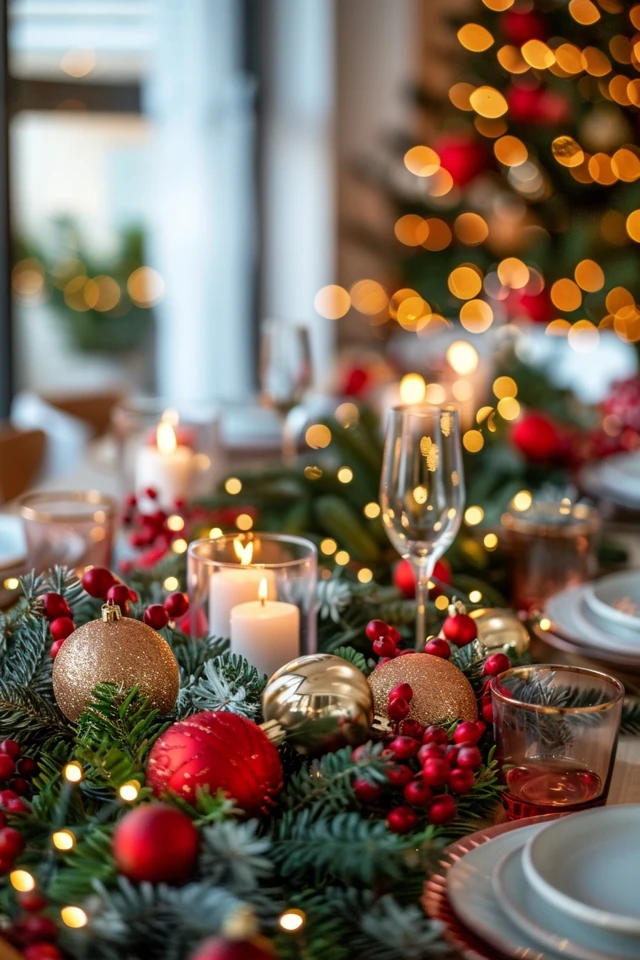 Incorporate Vibrant Poinsettias or Artificial Plants