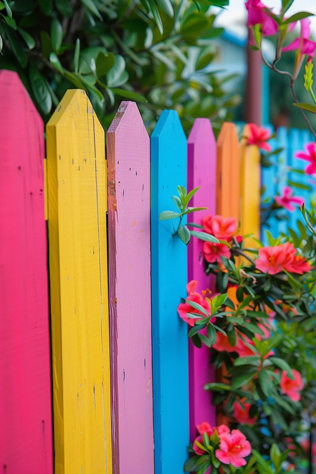 Fresh Paint Wooden Fence Ideas for Your Yard