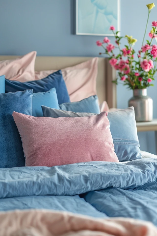 Blue and Pink Walls and Accessories