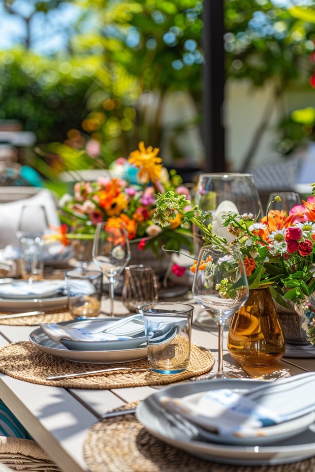 Chic Backyard Outdoor Table Setting Ideas