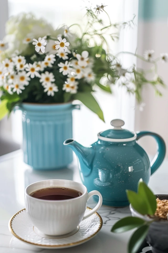 Design a Tea Corner with Wooden Shelves or a Floating Shelf