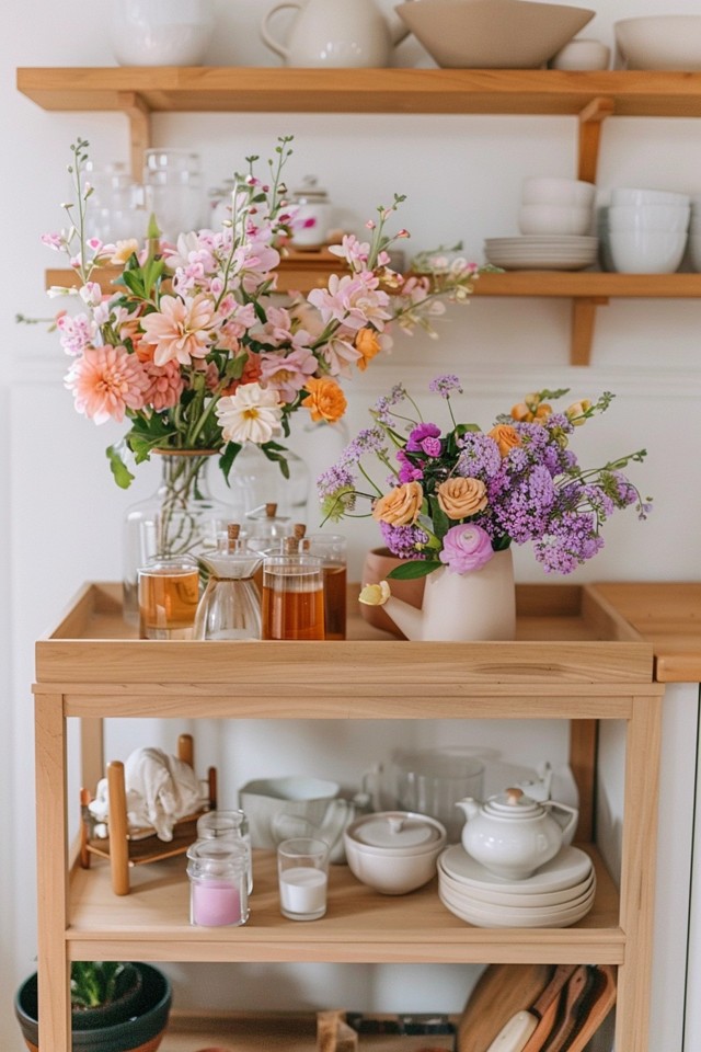 Themed Tea Cart Decor