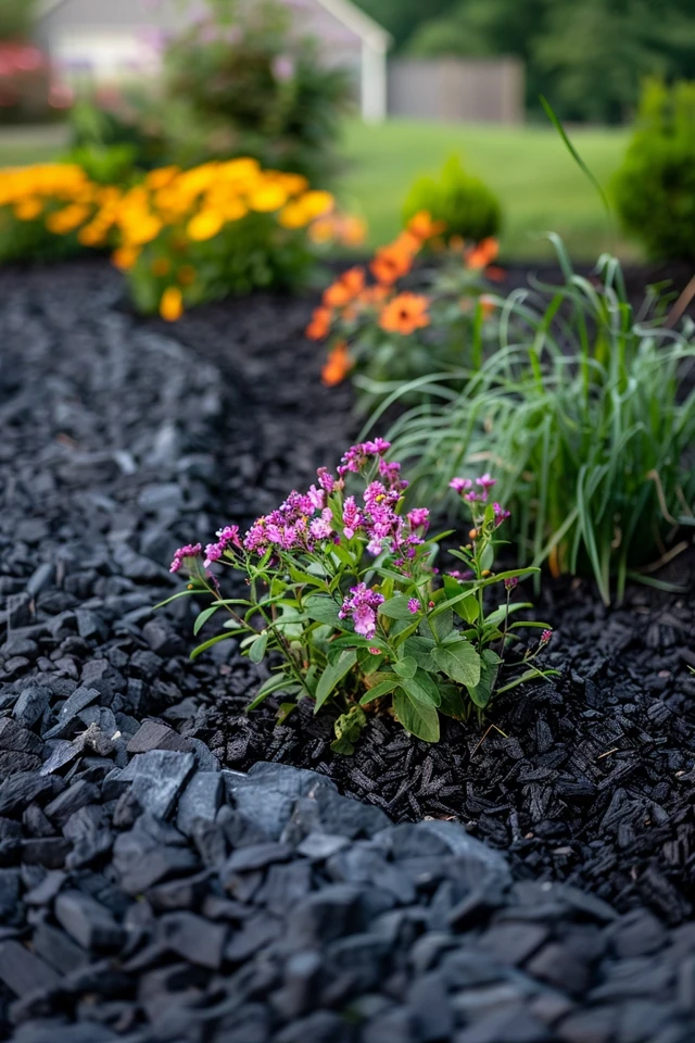Benefits of Black Mulch in Front Yard Landscaping