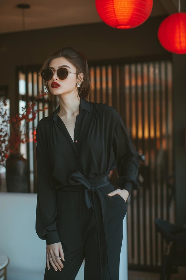 Chic All Black Party Outfit Ideas for Women - photo 2