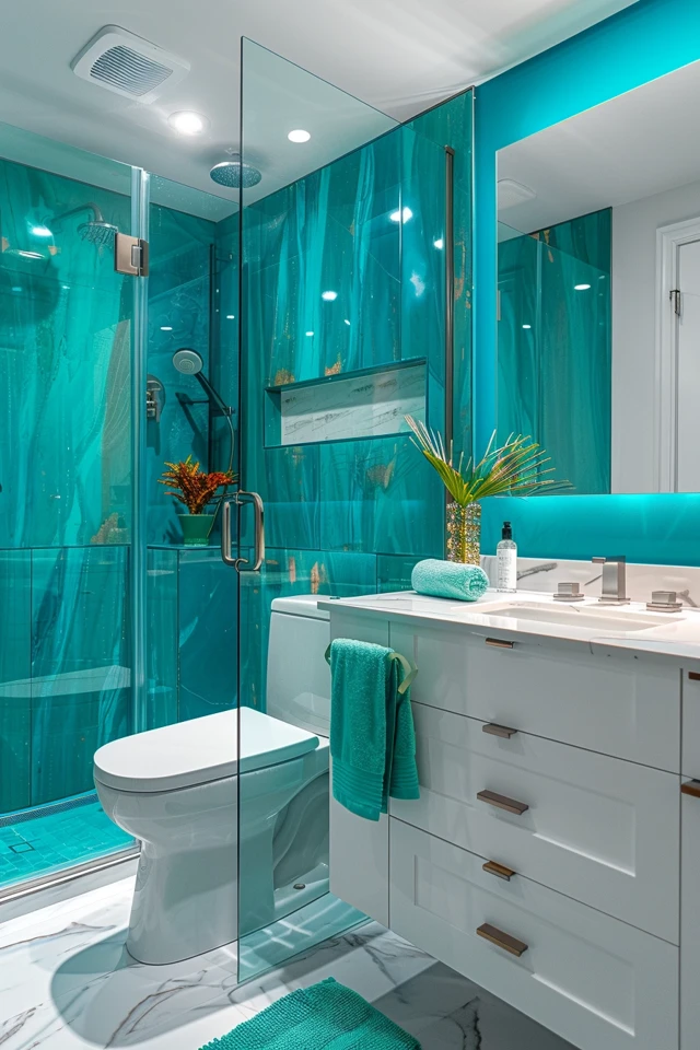 Teal Bathroom Decor and Accessories