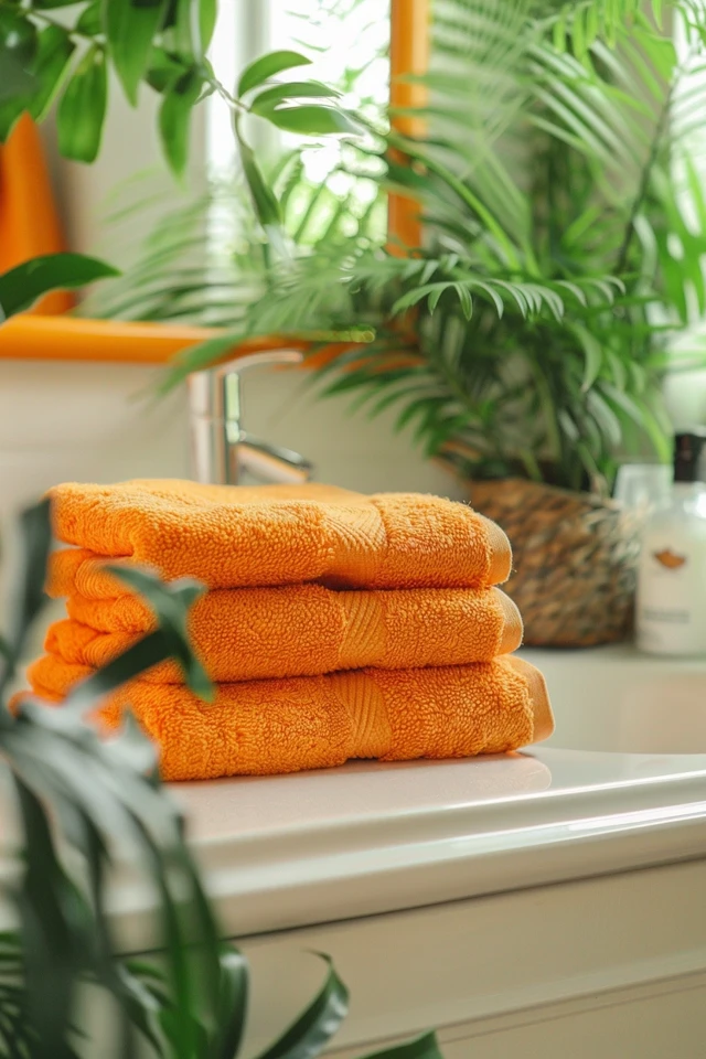 Creative Bathroom Towel Arrangement Ideas