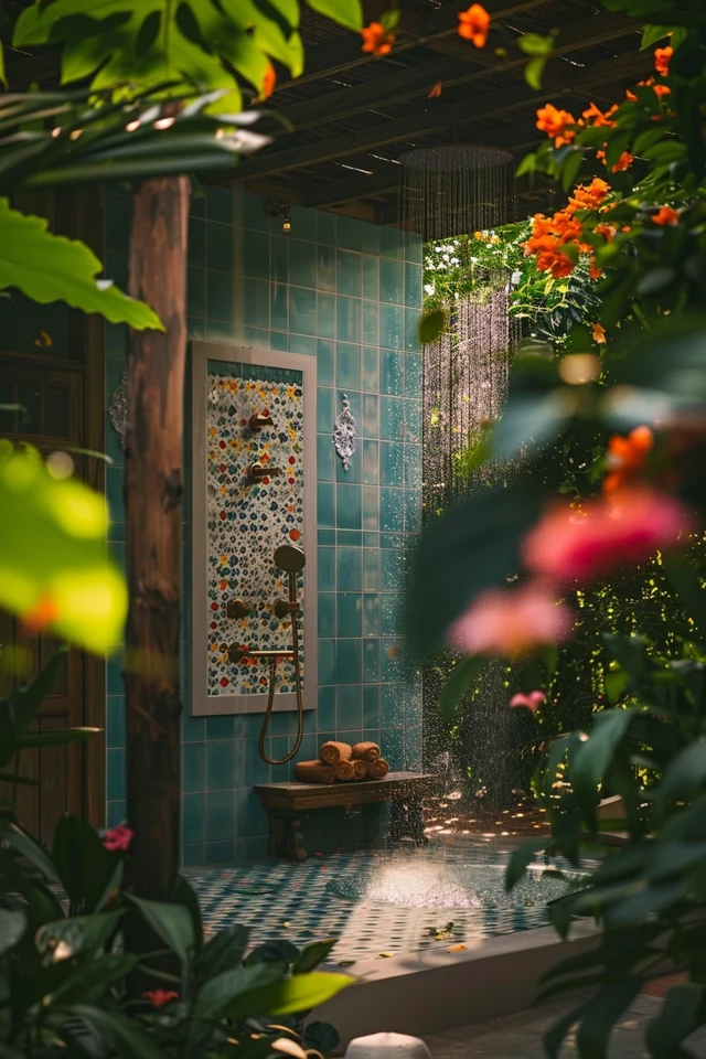 DIY Picket Fence Outdoor Shower