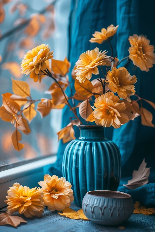 Refresh Your Autumn Home with Blue Fall Decor Ideas