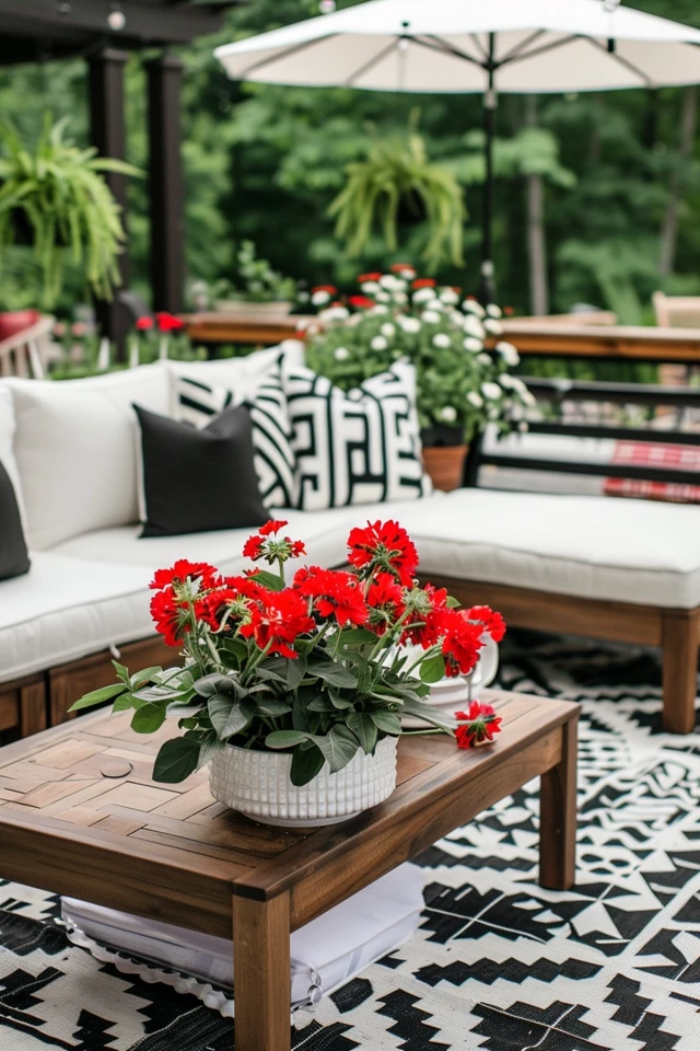 Enhancing Your Black and White Patio with Accessories