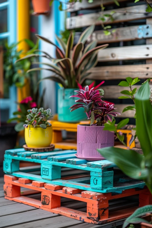 Patio Deck Made from Plastic Pallets