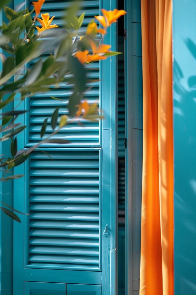 Stylish Combinations of Shutters and Curtains
