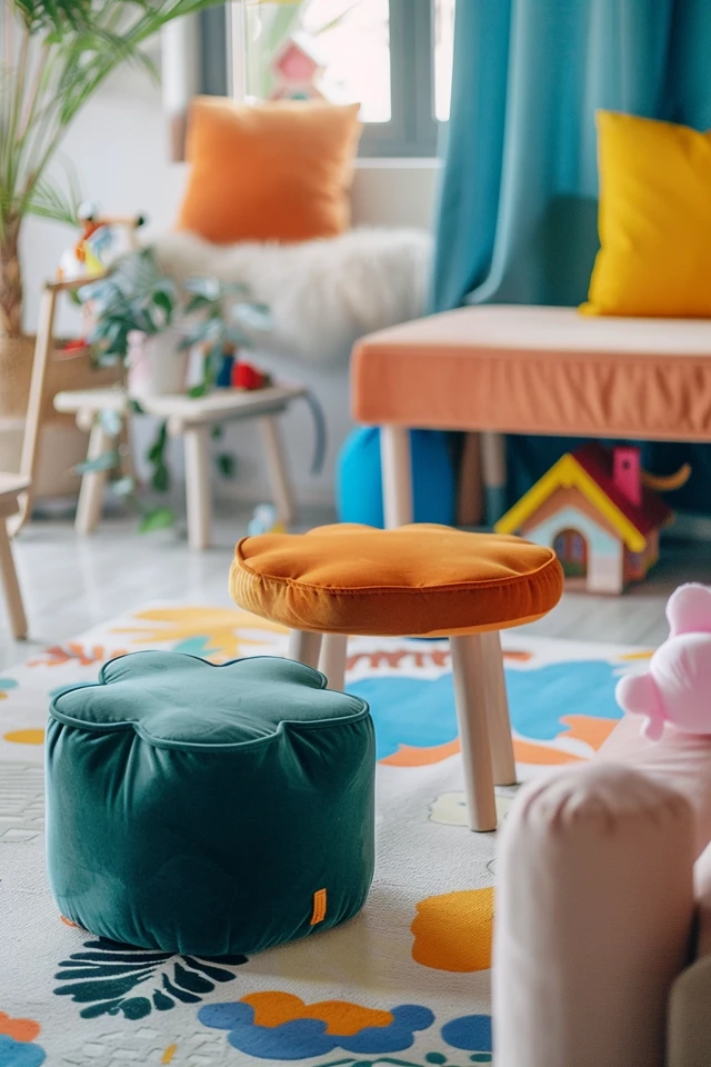 Floor Cushions and Soft Rugs