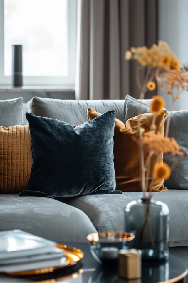 Elegant Grey, Black & Gold Living Room Ideas