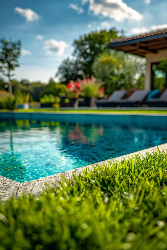 Regular Maintenance for Healthy Poolside Grass