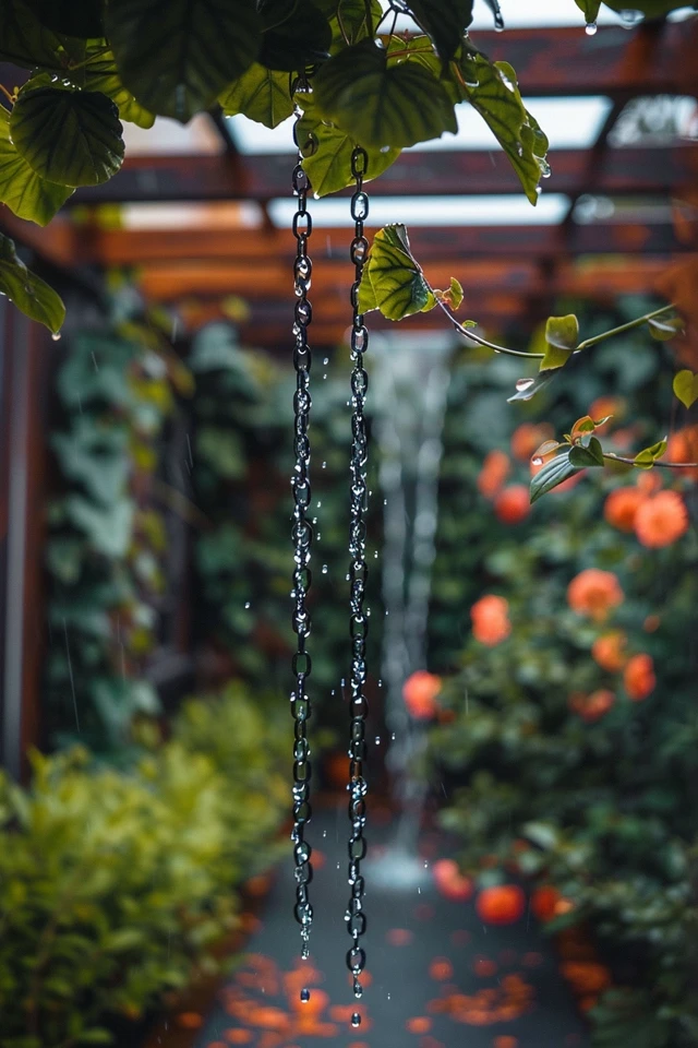 Anchoring Points for Proper Rain Chain Drainage