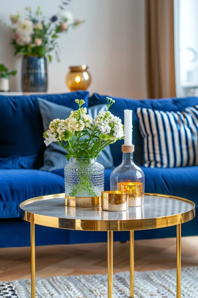 Elevate Your Space with Royal Blue and Gold Living Room Ideas