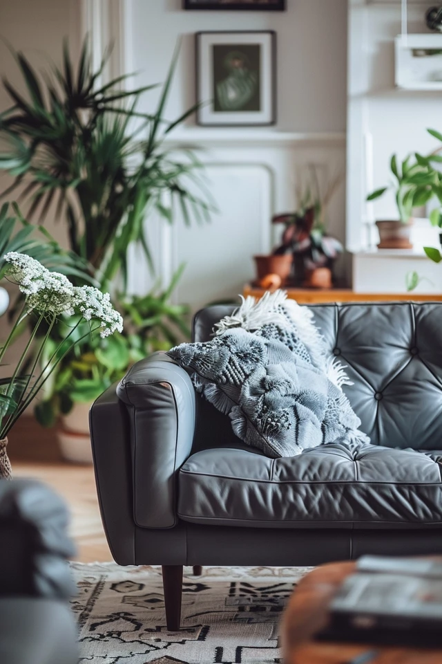 Stylish Grey Leather Sofa Living Room Tips