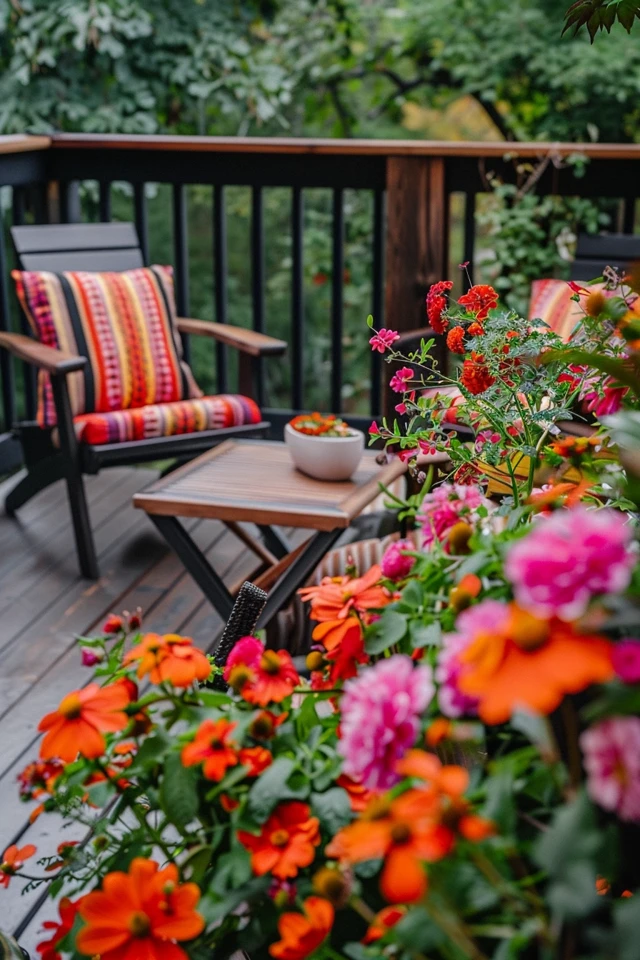 Lakefront Lounging: A Deck with Striking Iron Railings