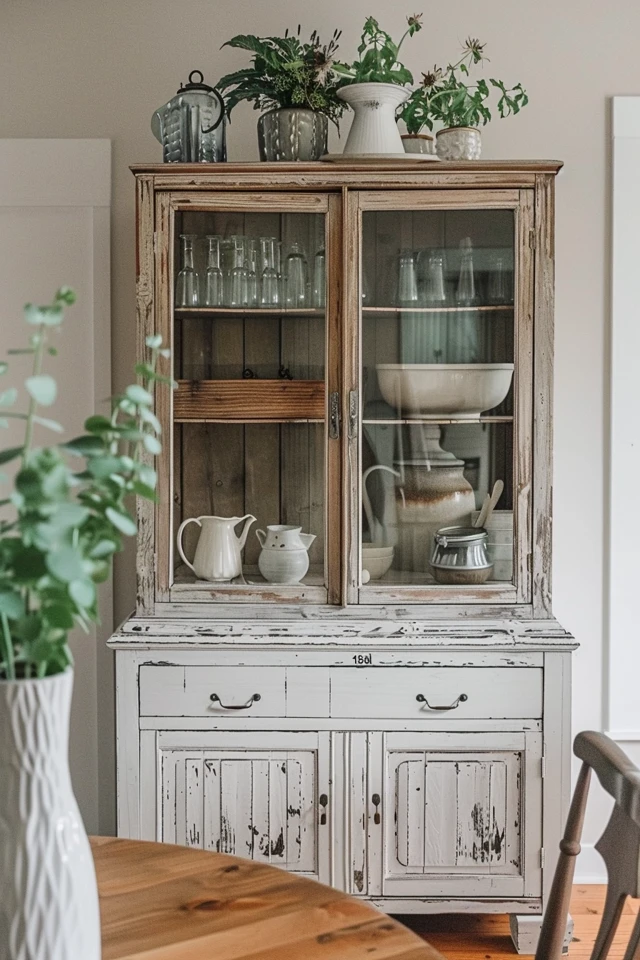DIY Farmhouse Hutch Decor