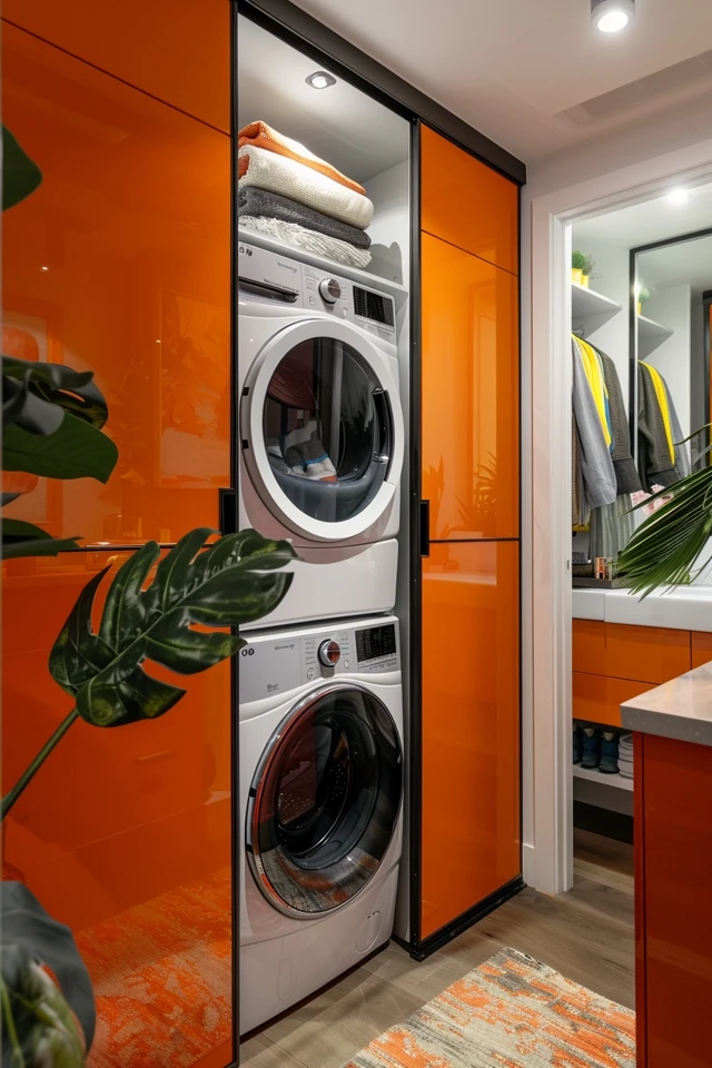 Space-Saving Hallway Laundry Closet Ideas