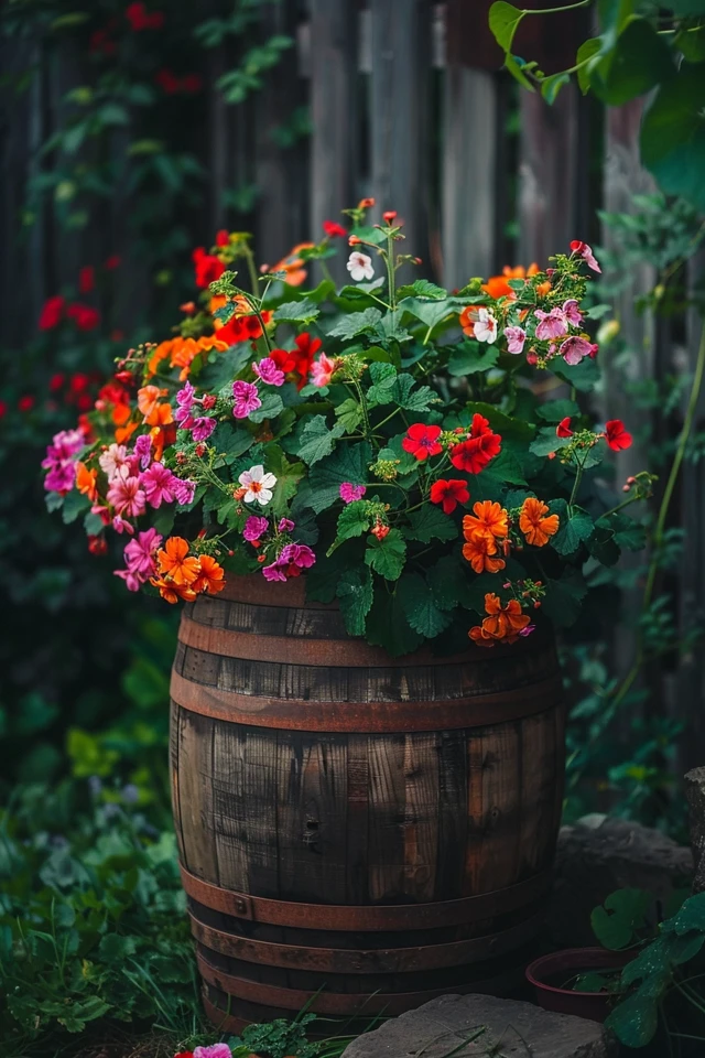 Whiskey Barrel Trash Cans