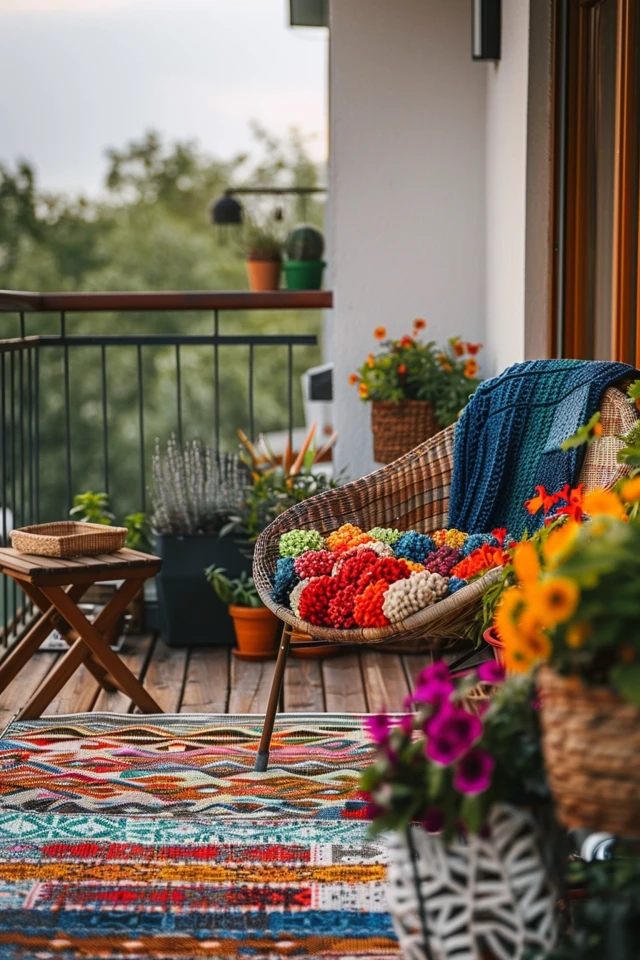 Balcony Decor with Outdoor Rugs and Mats