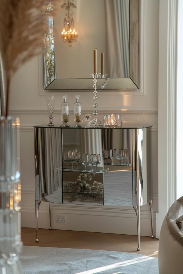 Decorating Entryways with Mirrored Furniture