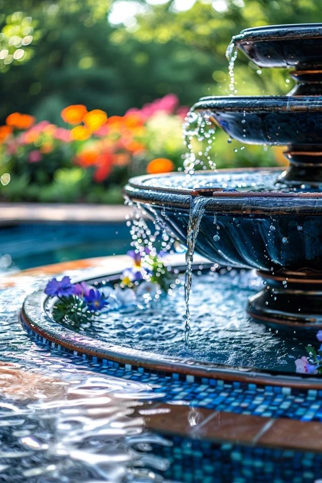 Refreshing Above Ground Pool Fountain Ideas