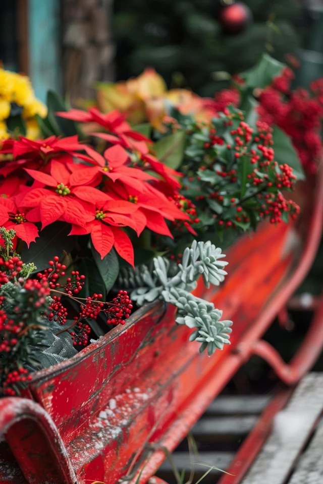 10 Themed Ways to Decorate Your Old Sled for Christmas and Winter Decor