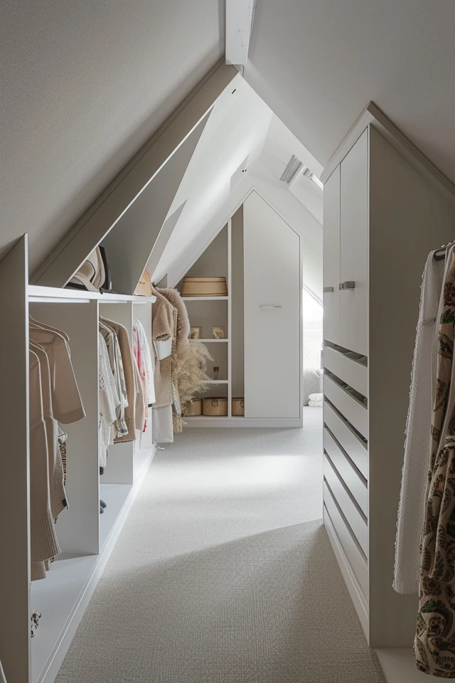 Chic Attic Closet Ideas for Slanted Ceilings