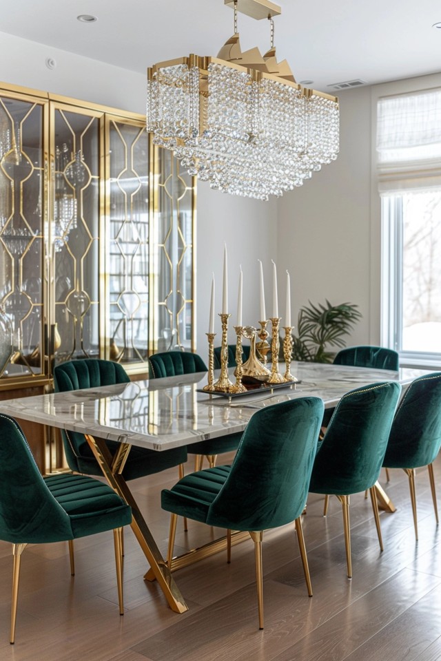 Elegant Glam Dining Room: Crystal Pieces