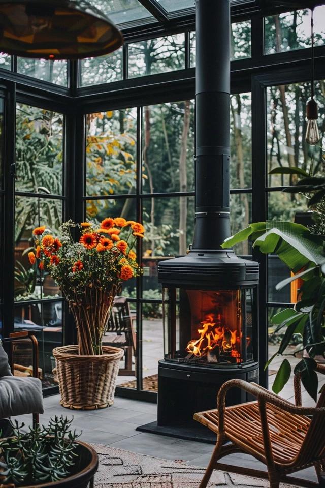 Cozy Sunroom Fireplace Ideas for a Warm Retreat