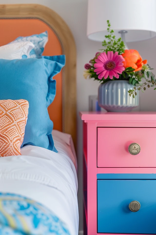 Bringing Color to Bedrooms: Painted Nightstand Ideas
