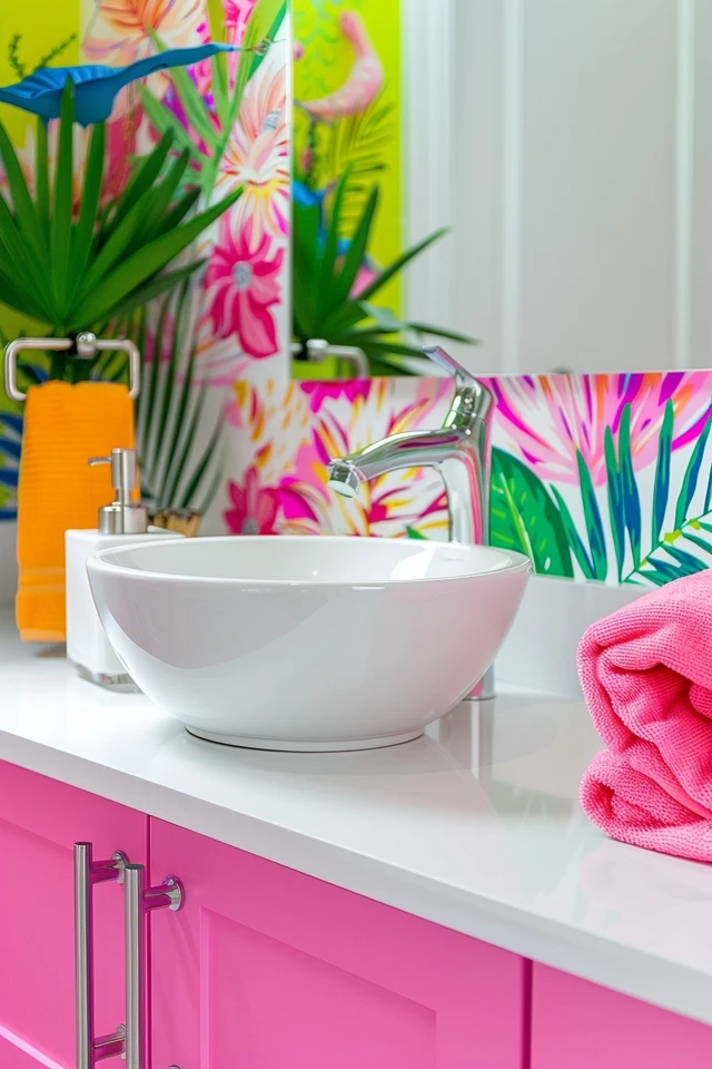 Trendy Colors and Wallpaper Patterns for Teen Bathrooms