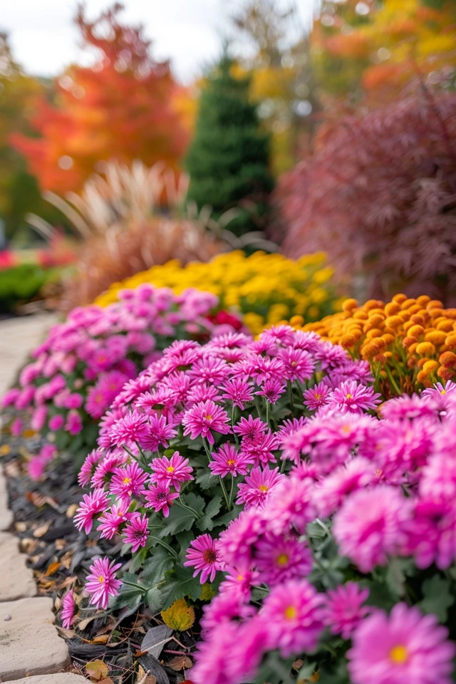 Border Your Pathways with Mums