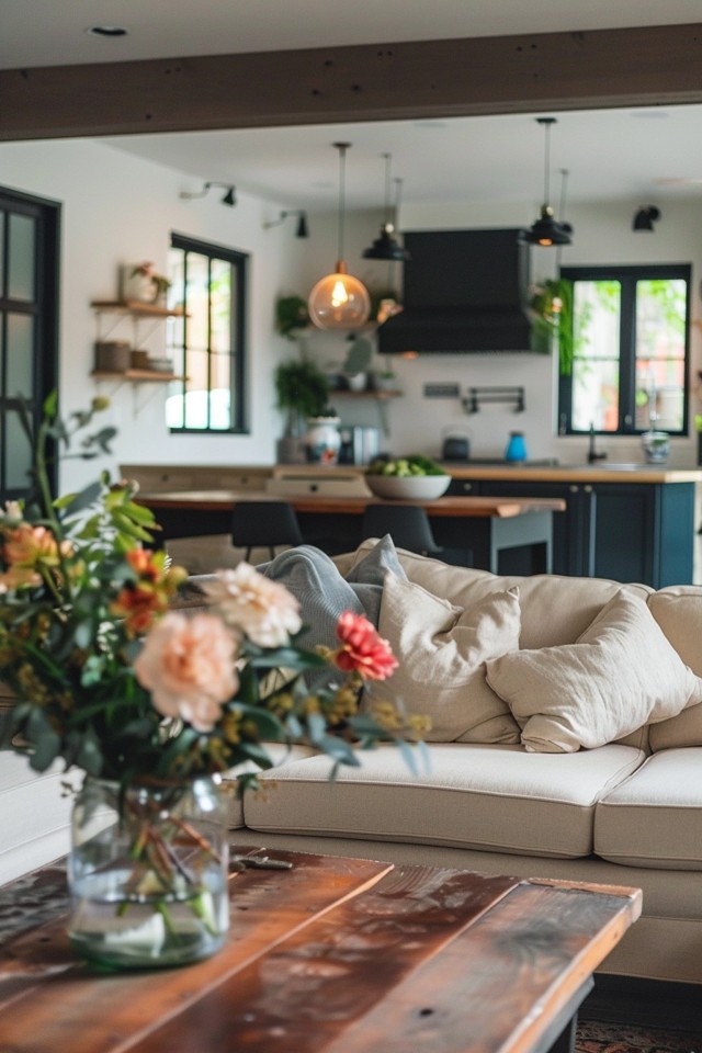 What is a farmhouse living room?