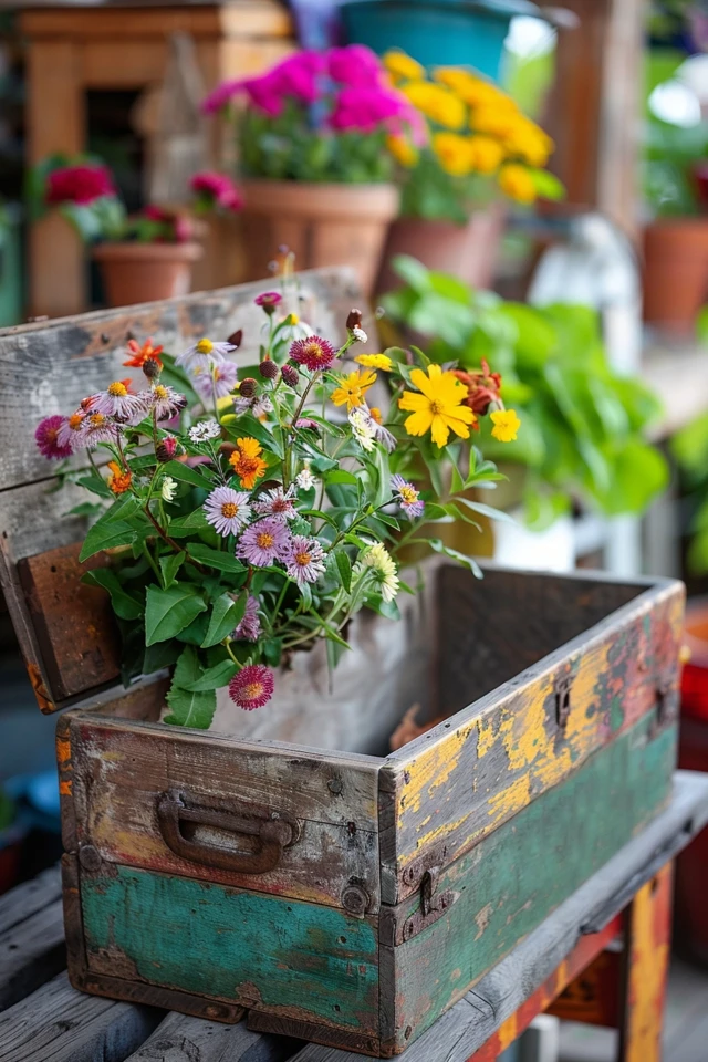 Rustic Charm: Wooden Tool Box Decorating Ideas